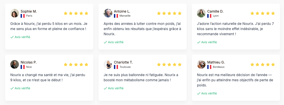 Avis clients Nourix Avis 2025 – Témoignages vérifiés de consommateurs en France